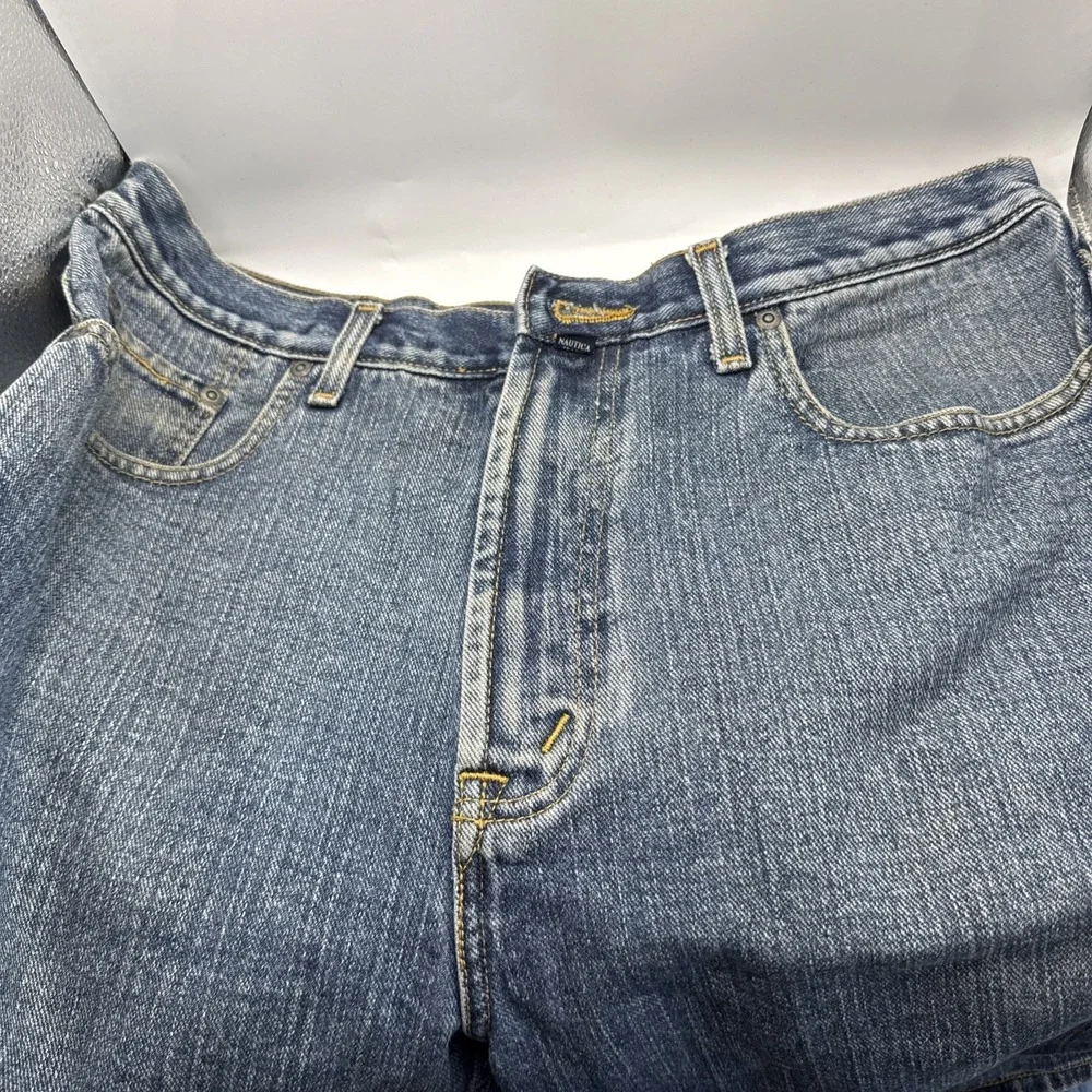Vintage Y2K Nautica‎ Denim Baggy Jean Shorts Size 34 Carpenter Style